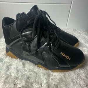AND1 Black and Gold High-Top Sneakers